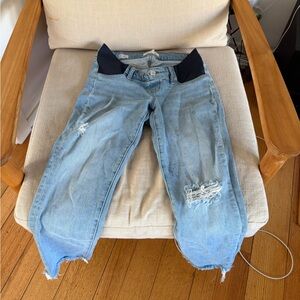 Madewell Light Blue Distressed Jeans - maternity
